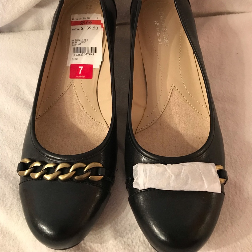 Women’s black leather heels